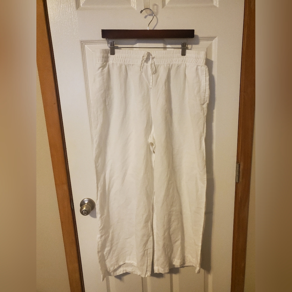 Victoria's Secret White Linen Blend Pants